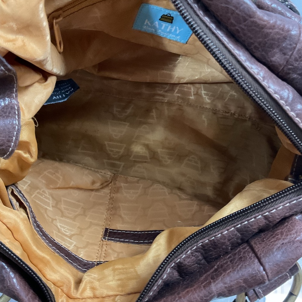 Kathy Van Zeeland Chocolate Shoulder Bag with Brass Details - Picture 10 of 11